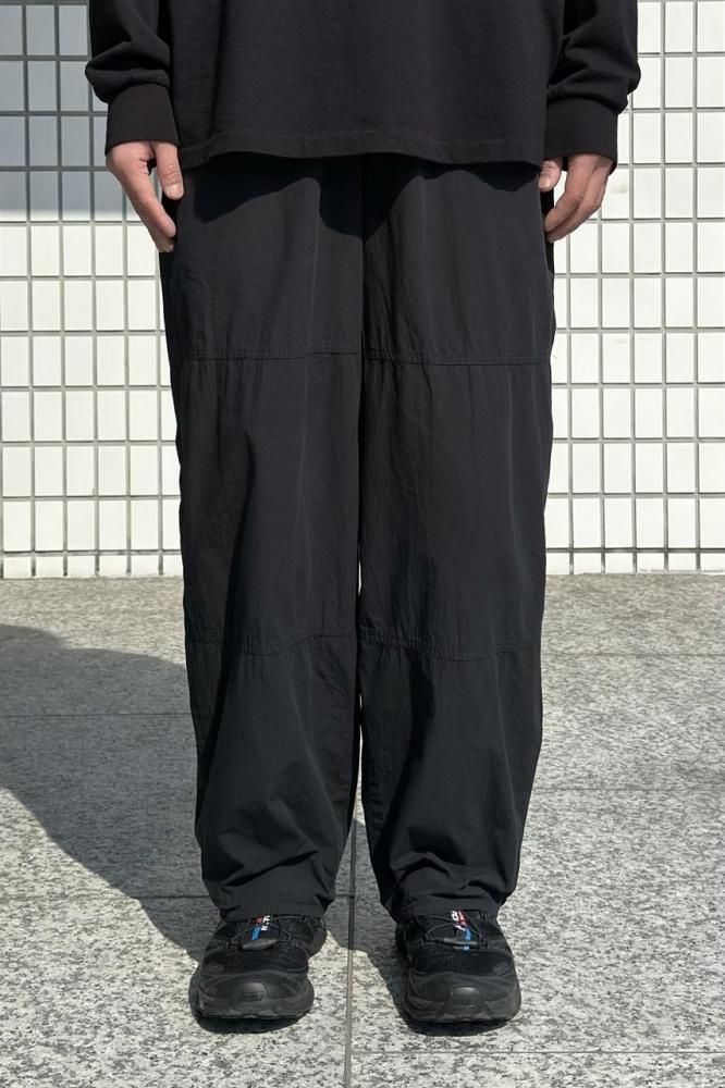 KNEE SWITCH EASY PANTS -50/1 ORGANIC COTTON HIGH TWIST POPLIN-(BLACK)
