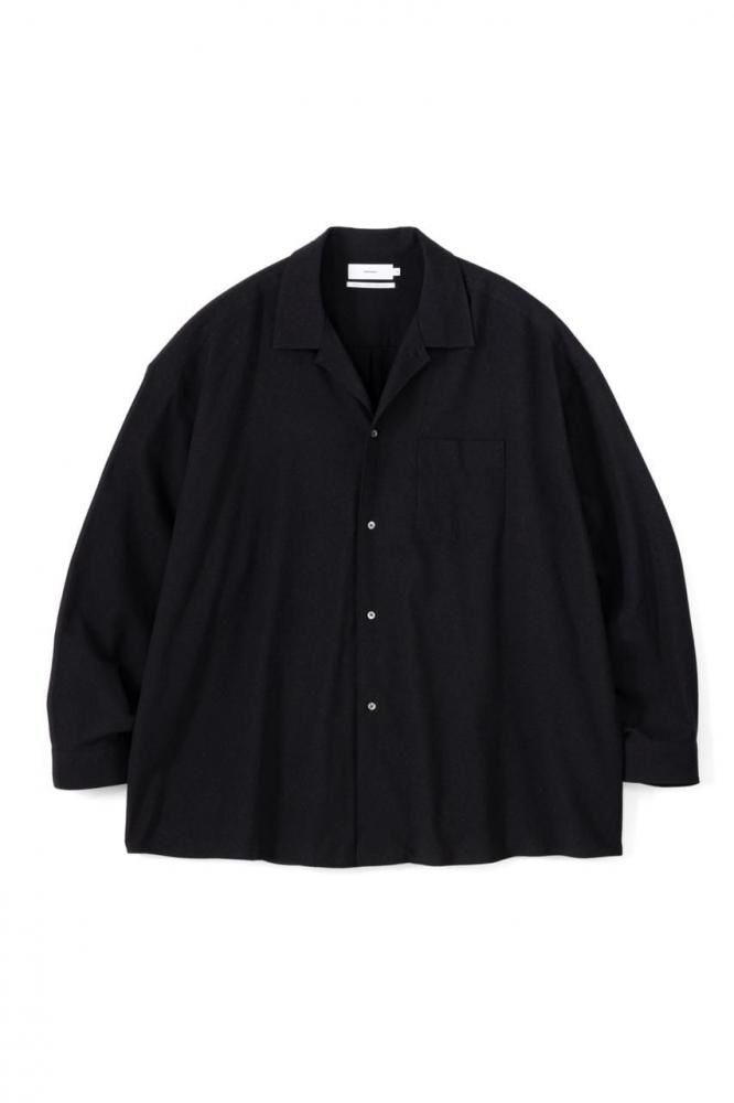 Silk Noil Viscose Sleeping Shirts(BLACK)