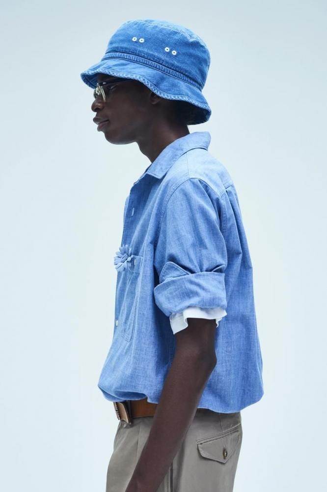Unlikely Open Collar Work シャンブレー シャツ L Unlikely Open Collar Work シャンブレー シャツ L
