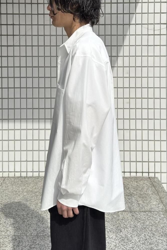 WASHED FINX TWILL BIG SHIRT(WHITE) - H-L