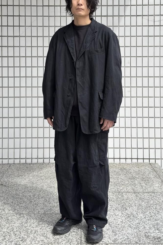 comoli ブラックドリル6Pパンツ-BLACK サイズ2 COMOLI (コモリ) ブラックドリル 6Pパンツ [BLACK]