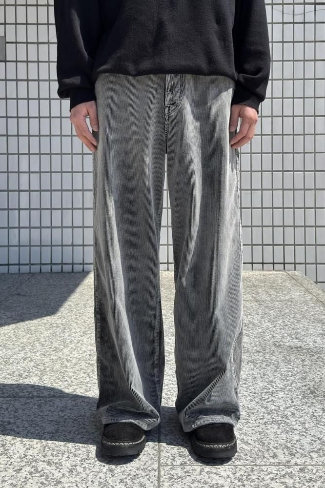 UW1151 - Corduroy Wide Pants(BLACK) - H-L