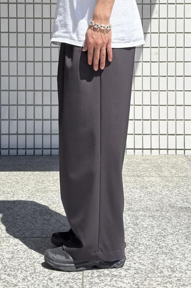 ORGANIC WOOL 2/80 TROPICAL TRIPLE PLEATED EASY TROUSERS
