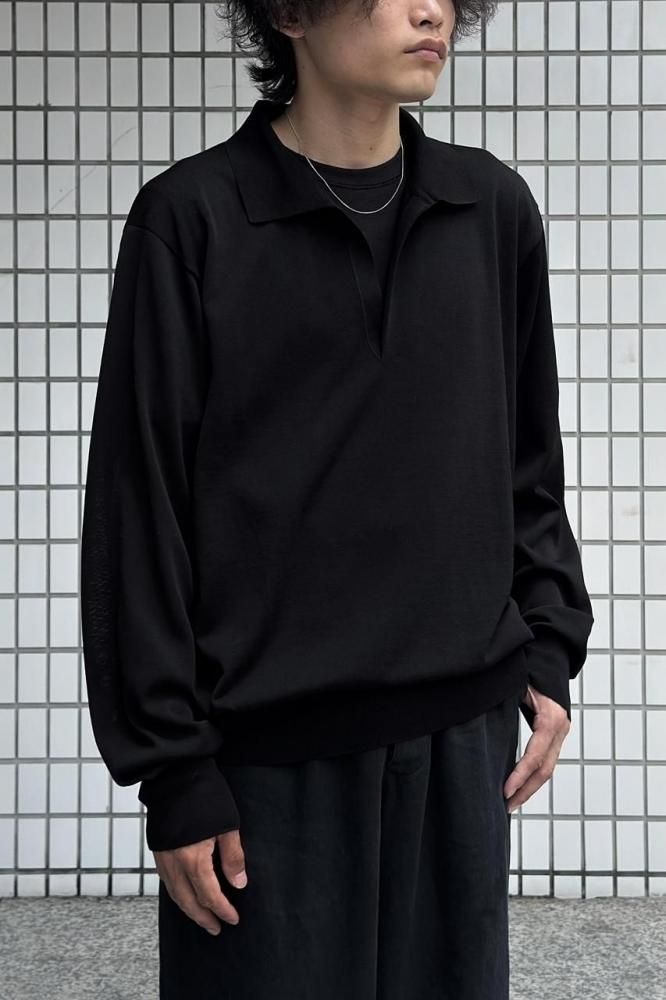Schott B.S SS SKIPPER KNIT ブラック B.S S/S SKIPPER KNIT/スキッパーニット | Schott（ショット