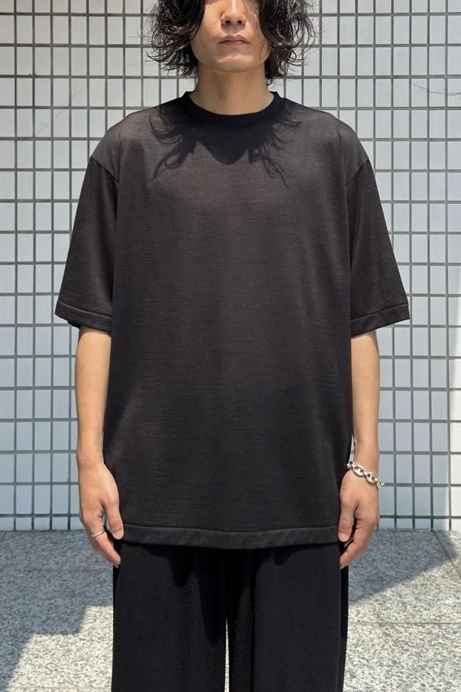 ウールメッシュ半袖Tシャツ(CHARCOAL) - H-L