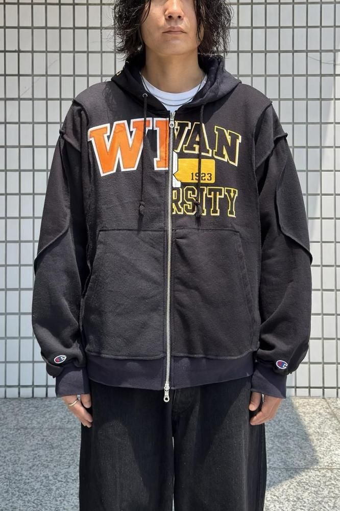 REMAKE ZIP HOODIE(BLACK-B)