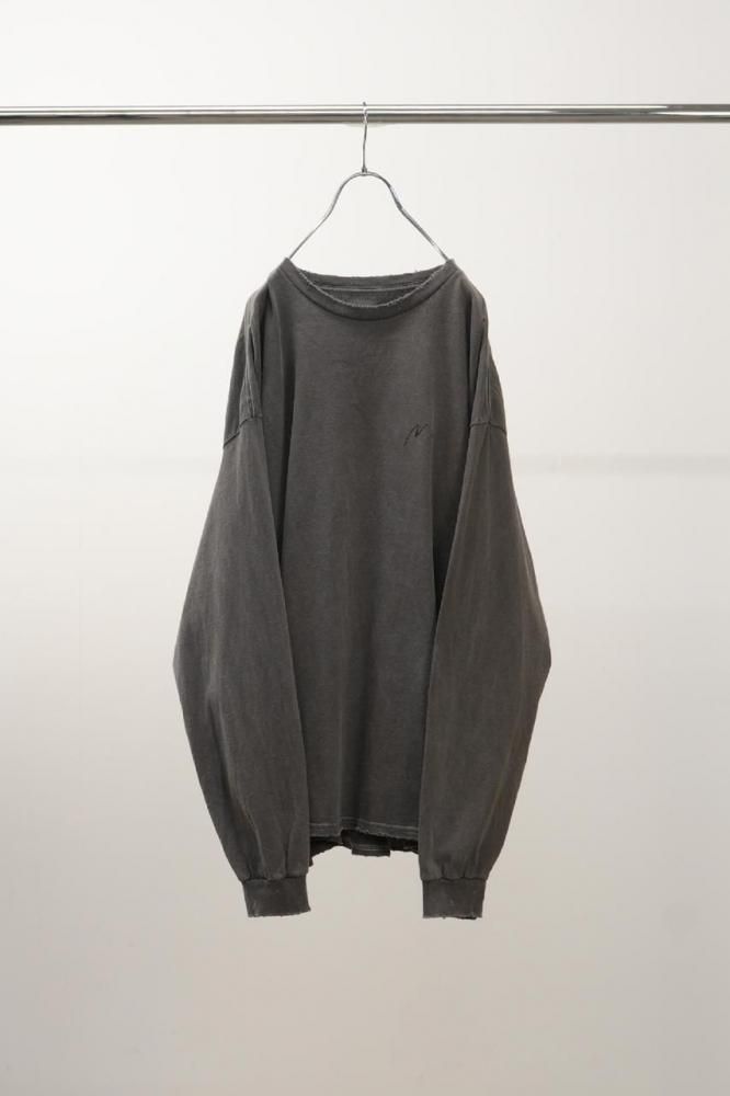 EMBROIDERY DYED LS T-SHIRT(F.BLACK) - H-L
