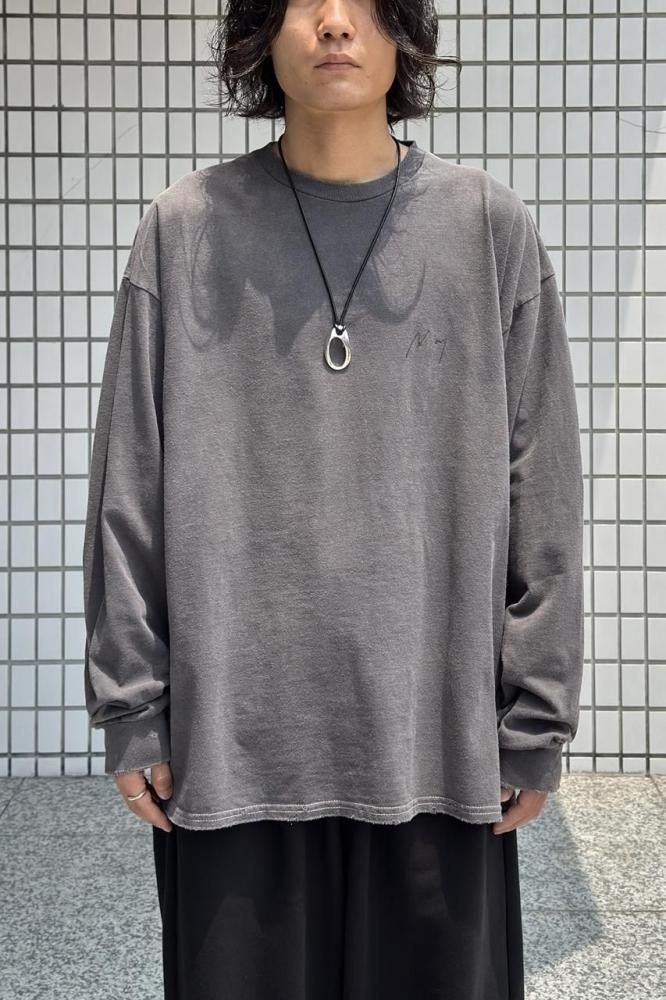相*坂様 ANCELLM EMBROIDERY DYED LS T-SHIRT EMBROIDERY DYED LS T-SHIRT(BLACK) – ANCELLM