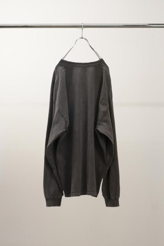 EMBROIDERY DYED LS T-SHIRT(F.BLACK) - H-L