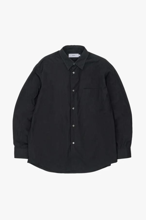 High Count Regular Collar Round Cut Oversized Shirt(BLACK)