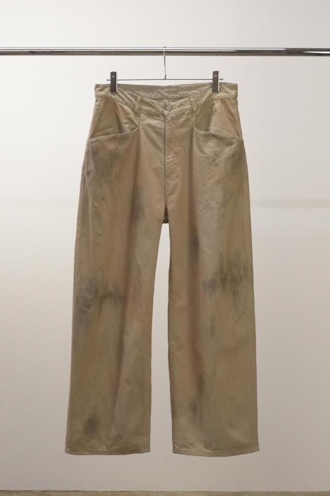 DENIM WIDE SLACKS(SAND)