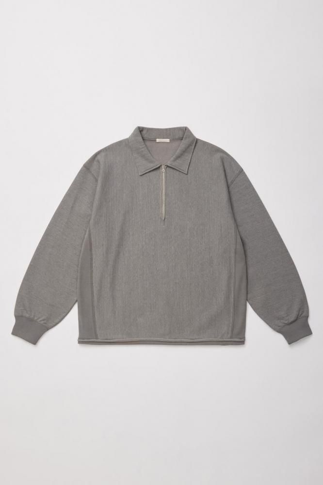FADED SILKY TERRY RW HALF ZIP P/O(HEATHER ASH)