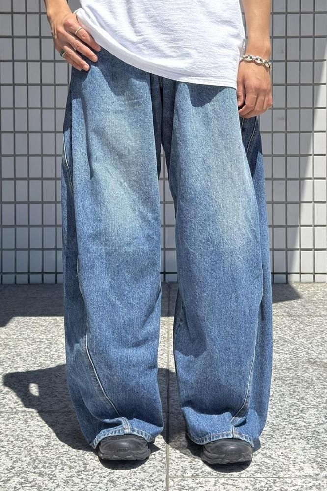 3D Cutting Denim Pants(Indigo)