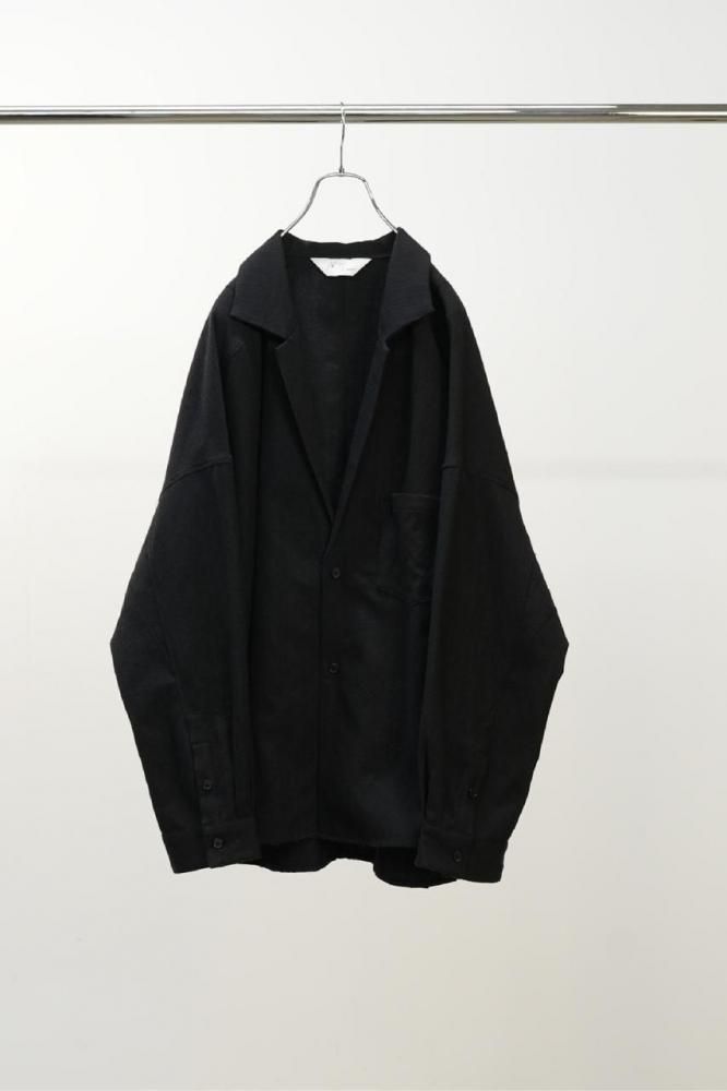 WASH WOOL TAILORED SHIRT(CHARCOAL)