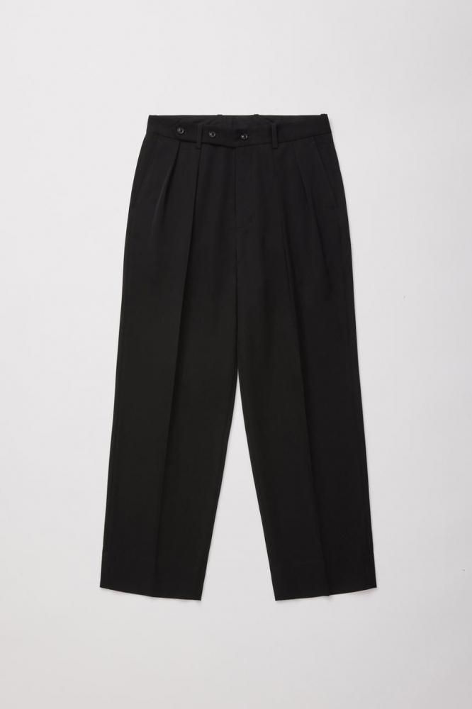 パンツ VINTAGE SOFT GABARDINE TUCKED TROUSERS VINTAGE SOFT GABARDINE TUCKED TROUSERS(BLACK) - H-L