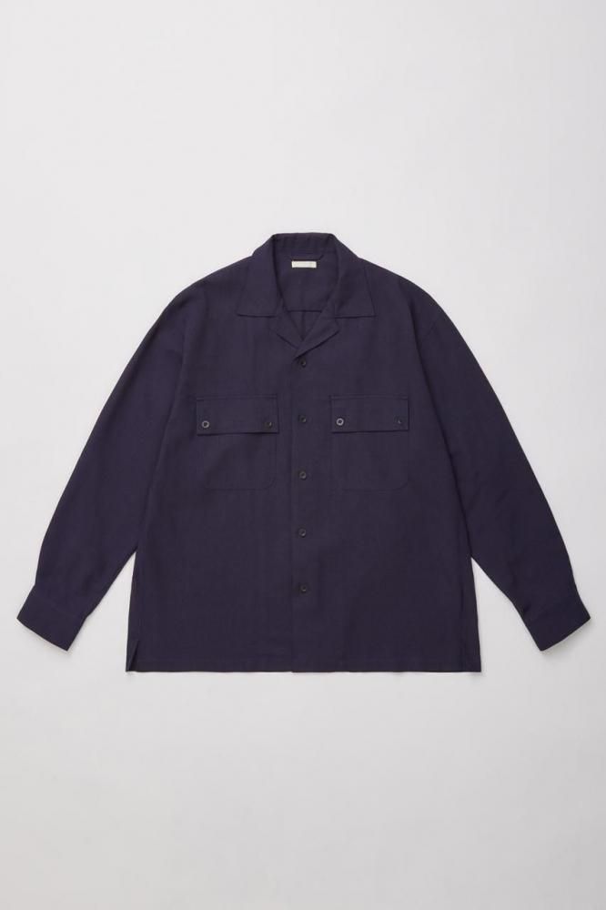 RAYON LINEN CHECK W/P SHIRT(BLUEBROWN)