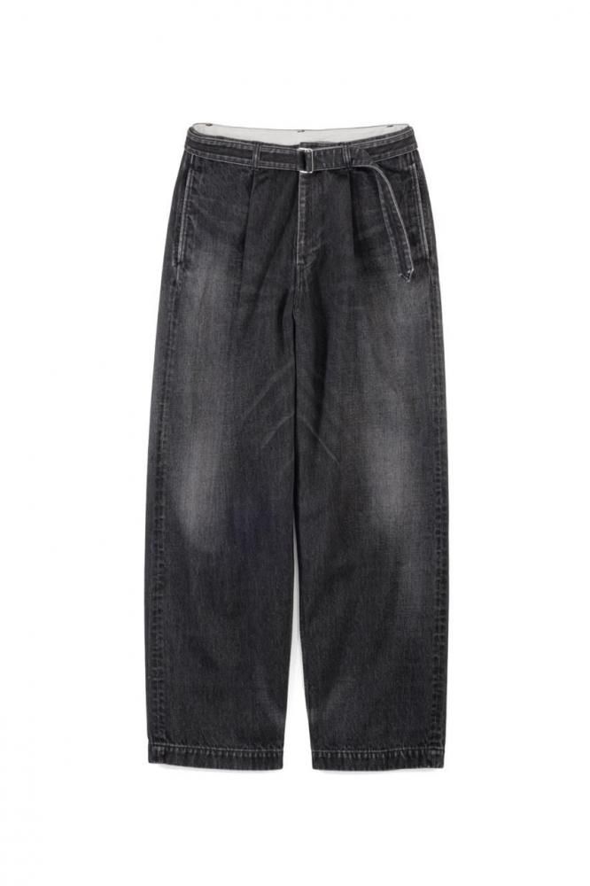 Selvage Denim Belted Pants(BLACK_DARK FADE)