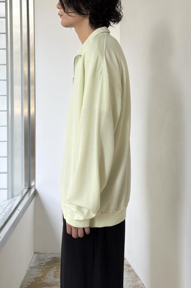 LIGHT WOOL SWEAT HALF ZIP P/O(PALE LIME) - H-L