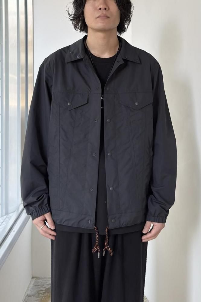 stand collar trucker jacket(black)