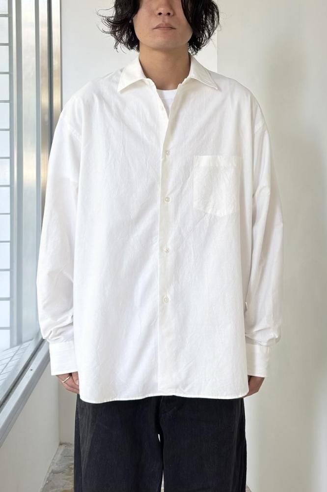 COTTON SILK BROAD SHIRTS(WHITE)