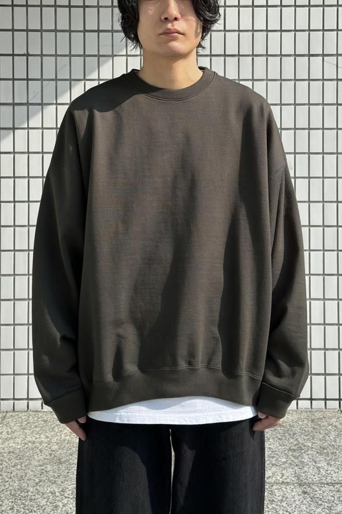 ORGANIC COTTON HEAVY FLEECE HUGE SWEAT(DARK OLIVE)
