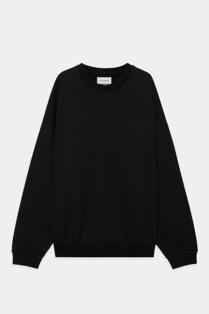 ORGANIC COTTON HEAVY FLEECE HUGE SWEAT(BLACK)
