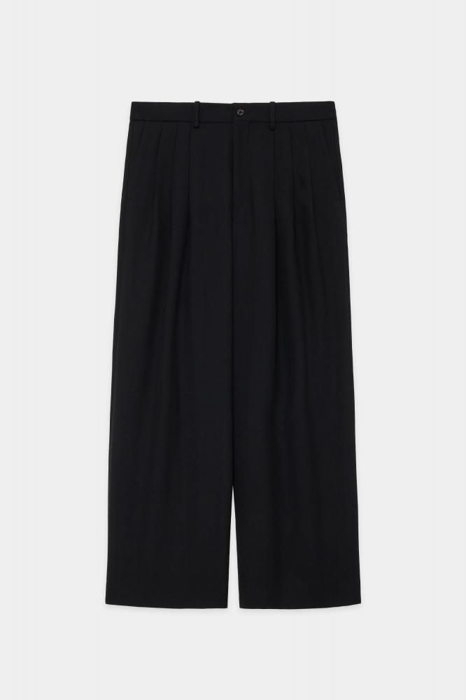 ORGANIC WOOL SURVIVAL CLOTH TRIPLE PLEATED WIDE TROUSERS