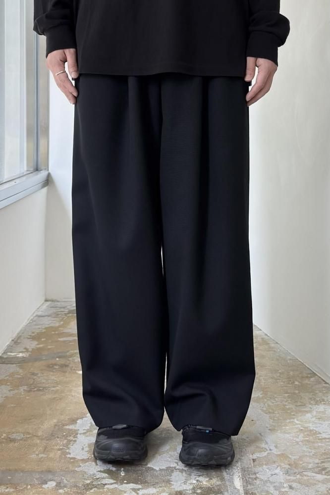 ORGANIC WOOL SURVIVAL CLOTH TRIPLE PLEATED WIDE TROUSERS