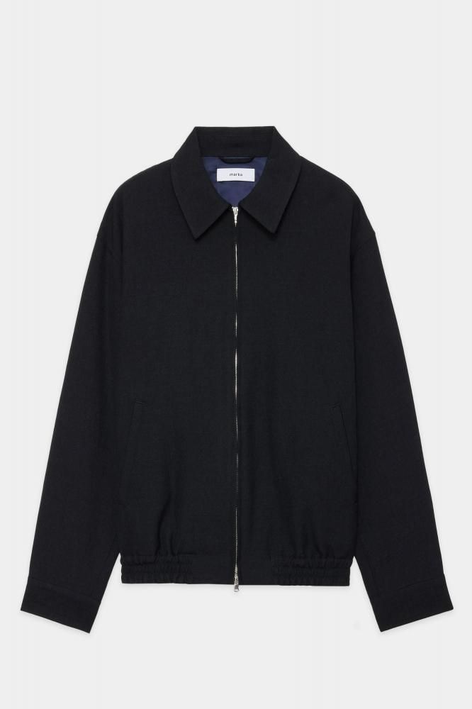 SPORTS JACKET -TUMBLED WOOL SERGE-(CHAMBRAY BLACK)