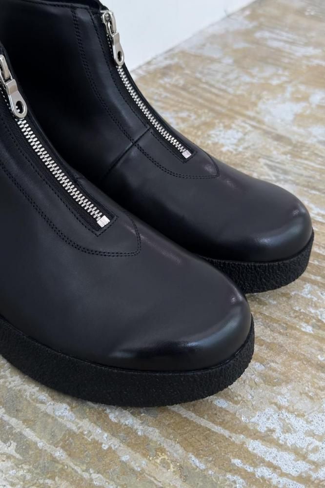 クレープ様 CREPE-CUP FRONT-ZIP(BLACK -STEER-) - H-L