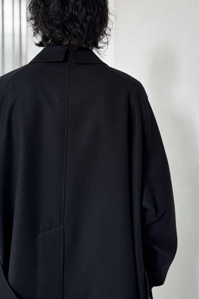 ジャケット・アウター THE RERACS single trench coat 48 black RERACS SINGLE TRENCH PONCHO(BLACK) - H-L
