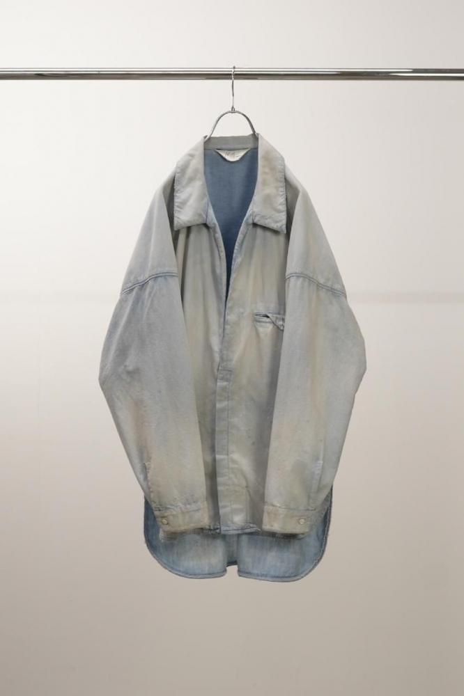 AGING CHAMBRAY LONG SHIRT(INDIGO)