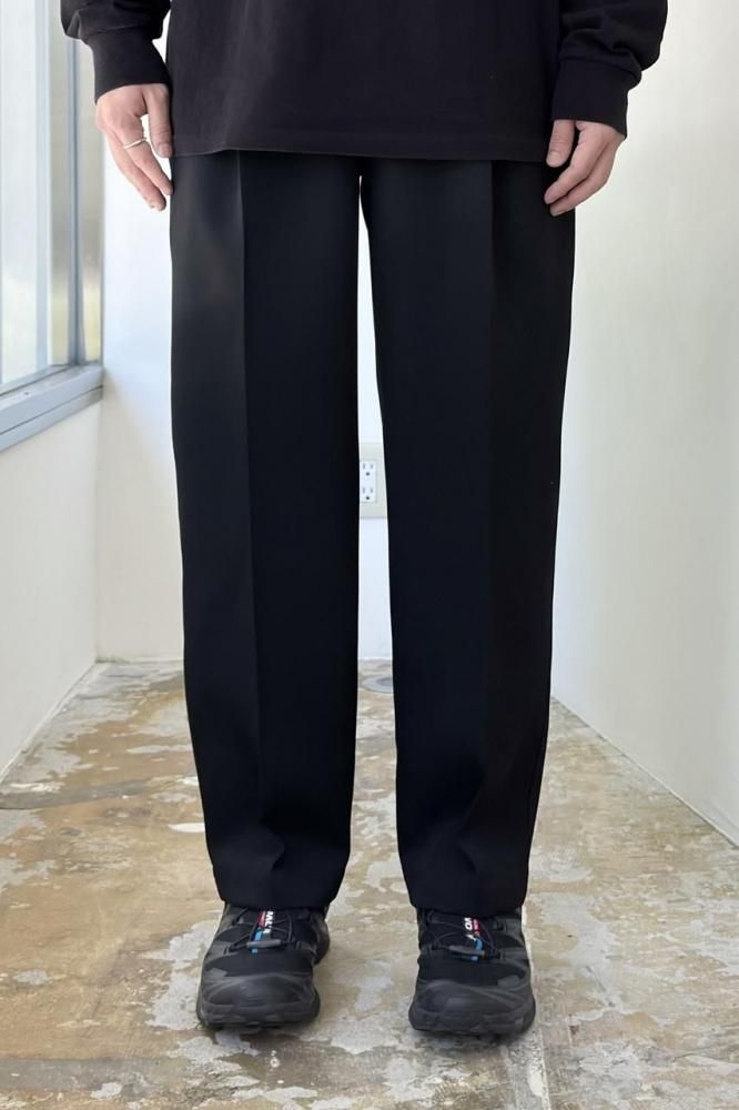 Scale Off Wool Wide Tapered Slacks(BLACK)