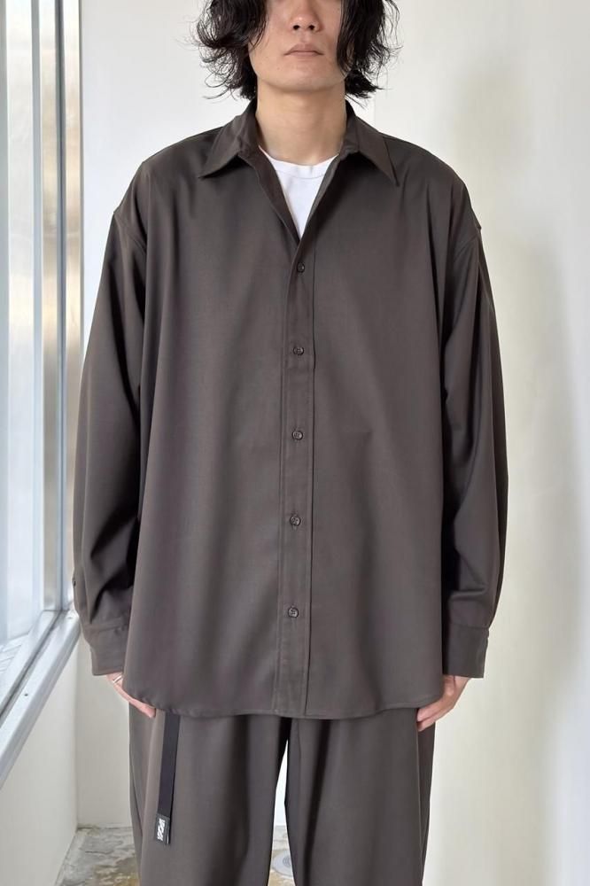 WOOL-POLY STANDARD SHIRT(BROWN)