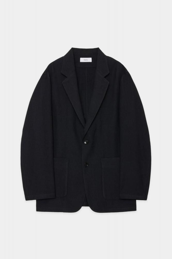 STROLL AROUND JACKET -TUMBLED WOOL SERGE-(CHAMBRAY BLACK)