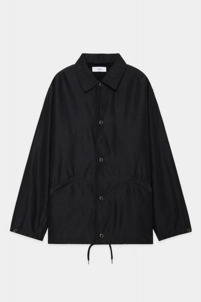 COACH JACKET -WOOL SILK HIGHCOUNT TYPEWRITER-(CHAMBRAY BLACK)