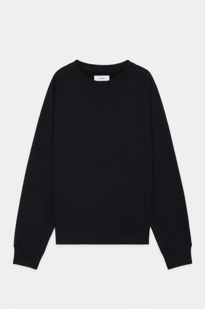 RAGLAN CREW NECK -20/10 RECYCLE SUVIN ORGANIC COTTON FLEECE-(BLACK)