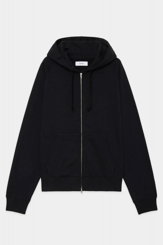 ZIP PARKA -20/10 RECYCLE SUVIN ORGANIC COTTON FLEECE-(BLACK)