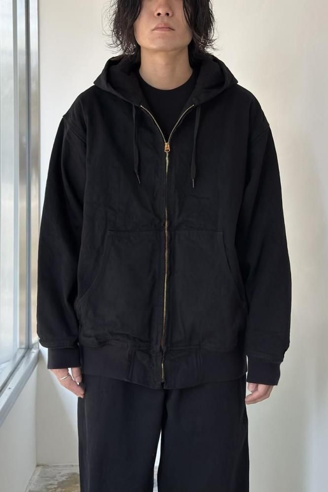 COMOLI ブラックデニムジップパーカ　サイズ① COMOLI 25AW ブラックデニム ジップパーカ サイズ1 新品未使用