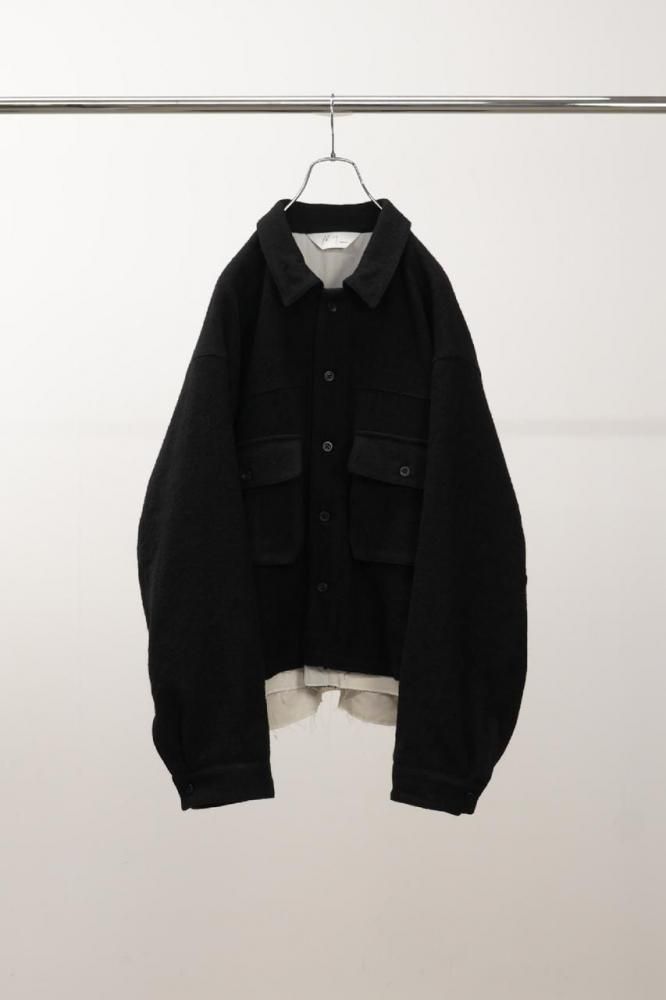 SHRINK WOOL LAYERING JACKET(BLACK)