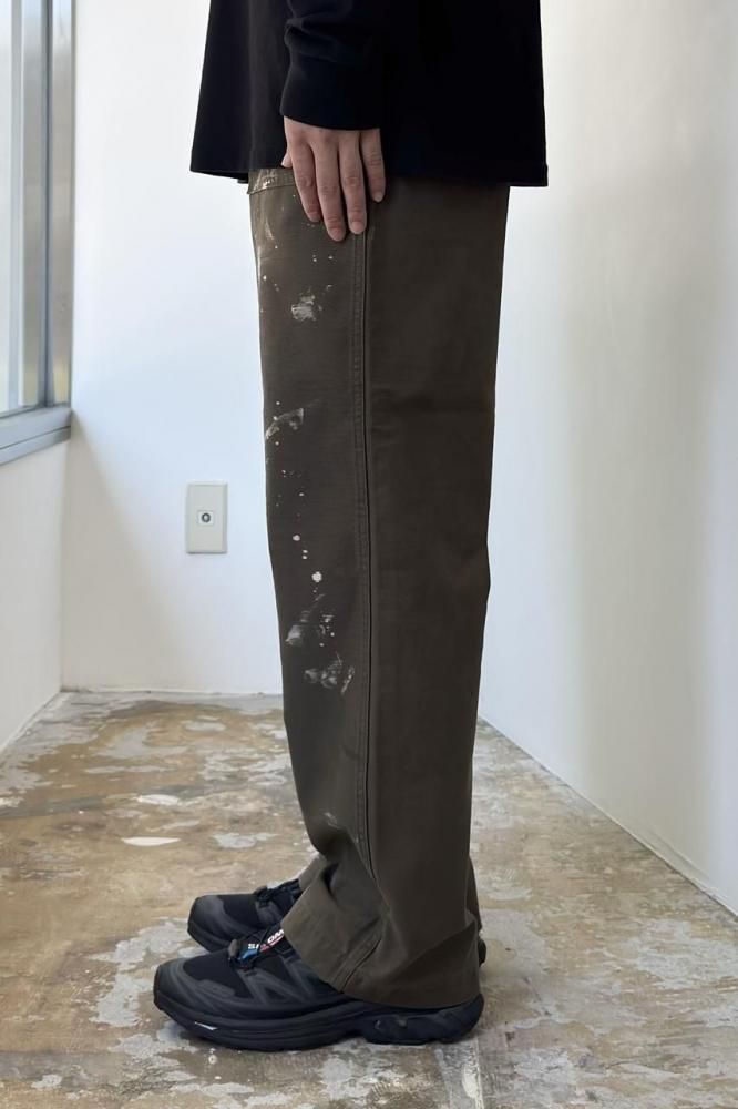 WASHED BAGGY SATIN BLEACHED BAKER PANTS(KHAKI BROWN) - H-L