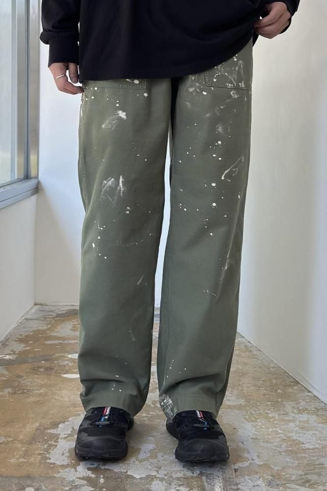 パンツ WASHED BAGGY SATIN BLEACHED BAKER PANTS AURALEE / Washed Baggy Satin Bleached Baker Pants (Olive