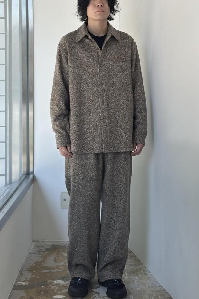 AURALEE （オーラリー）ホームスパンツイード シャツブルゾン アイボリー AURALEE【オーラリー】Homespun tweed shirt blouson 