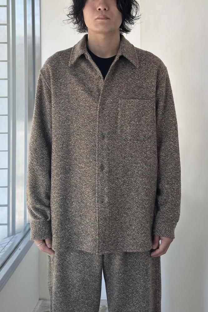HOMESPUN TWEED SHIRT BLOUSON(BROWN)