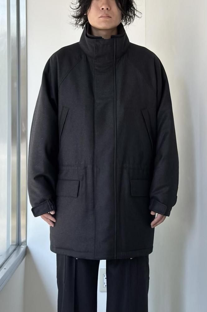 WOOL FULLING FLANNEL PADDED OVER BLOUSON(TOP CHARCOAL)