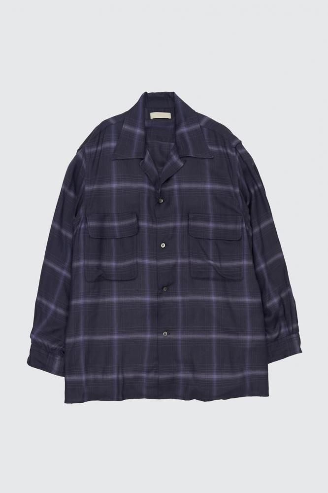 Ombre Plaid Wpocket Shirt(NAVY)