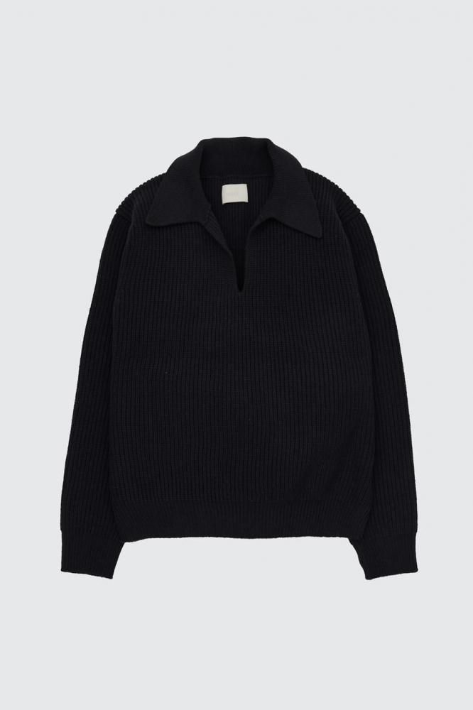 YOKE Rib Skipper Sweater BLACK サイズ2 Rib Skipper Sweater(BLACK) - H-L