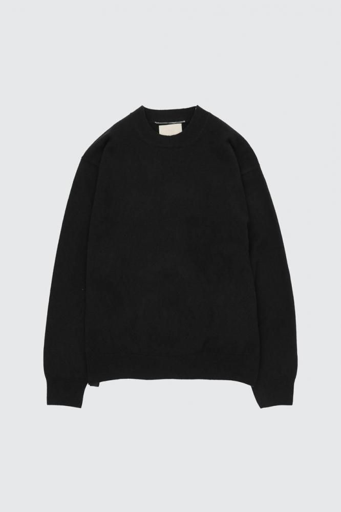 Fine Gauge Crewneck Sweater(BLACK)