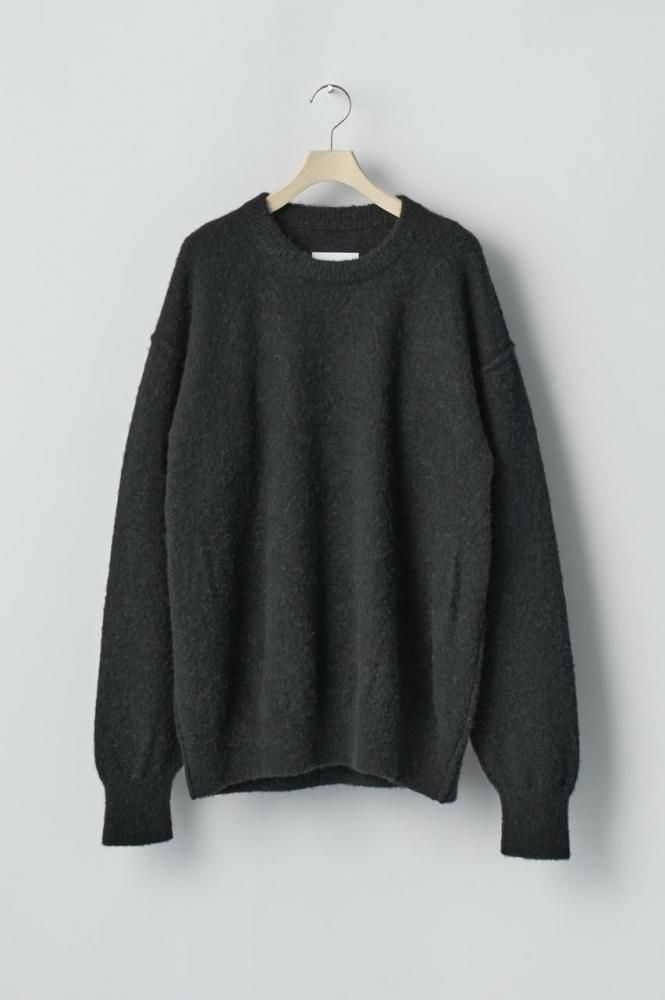 WOOL/ALPACA KNIT CREW NECK LS(BLACK)