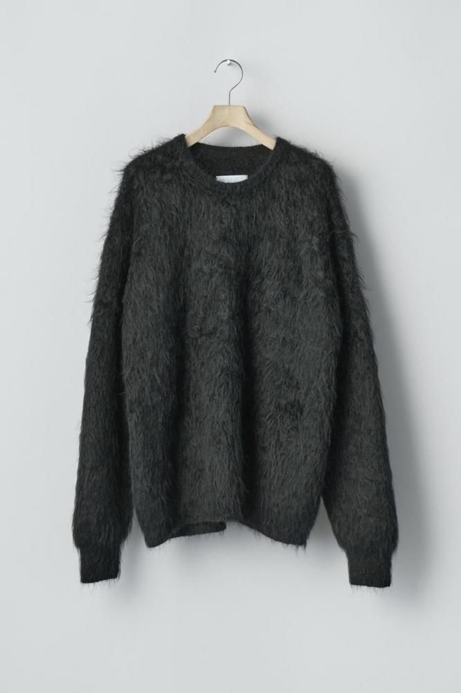 KID MOHAIR KNIT CREW NECK LS(BLACK)